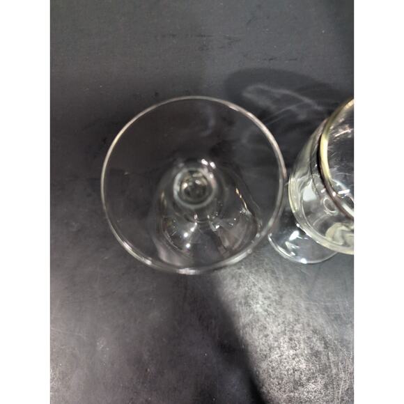 Silver Rimmed Cocktail Glasses Stemware, Set of 2, Midcentury Barware, 4 Oz - Picture 7 of 9